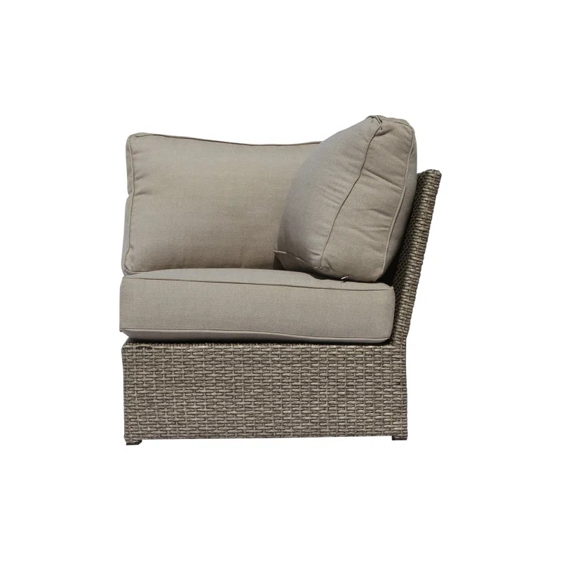 Living Source International 12-Piece Wicker / Rattan Sectional Set in Charcoal