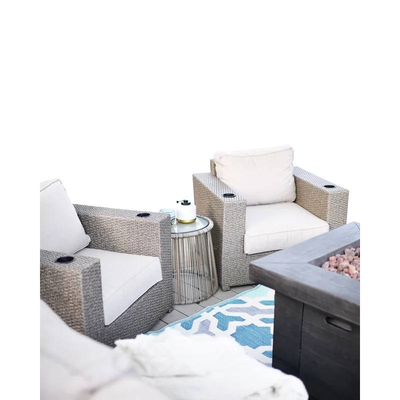 Living Source International 12-Piece Wicker / Rattan Sectional Set in Charcoal