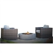 Living Source Intl 3-Piece Wicker / Rattan Conversation Set w/ Cushions in Gray