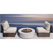 Living Source International 3-Piece Wicker Set with Cushions in Espresso