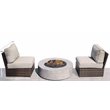 Living Source International 3-Piece Wicker Set with Cushions in Espresso