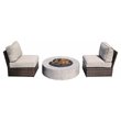 Living Source International 3-Piece Wicker Set with Cushions in Espresso