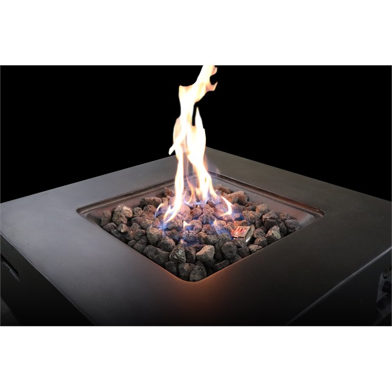 Living Source International Stone Propane/Natural Gas Fire Pit Table - Charcoal