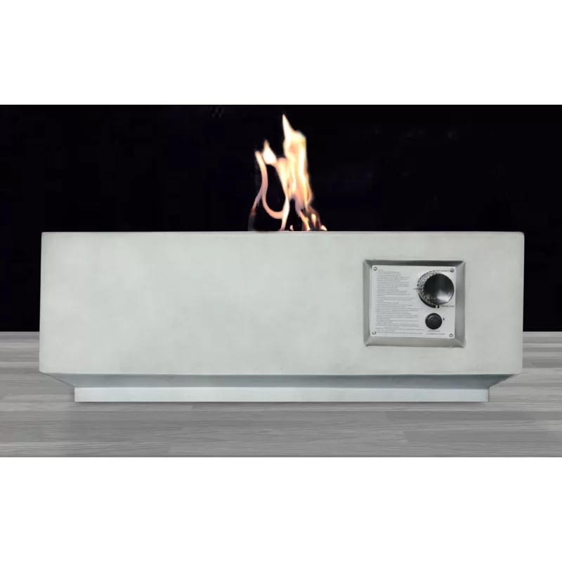 Living Source International Stone Gas Fire Pit Table in Concrete Gray
