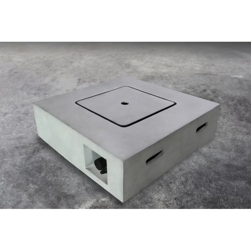 Living Source International Stone Gas Fire Pit Table in Concrete Gray