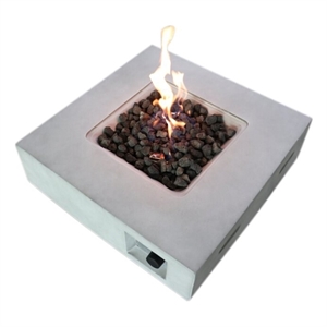 Living Source International Stone Gas Fire Pit Table in Concrete Gray