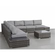 Living Source International 10-Piece Wicker Sectional Set plus Cushions in Gray