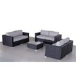 Living Source International 7-Piece Modern Rattan Sofa Set with Cushions - Black