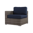 Living Source International 7-PC Wicker / Rattan Sectional Set w/Cushion in Navy
