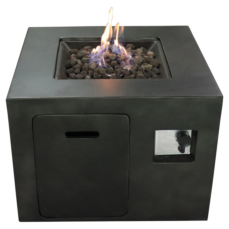 Living Source International Concrete Propane/Natural Gas Fire Pit in Charcoal