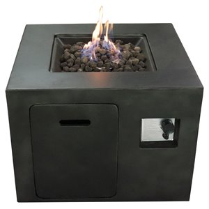 Living Source International Concrete Propane/Natural Gas Fire Pit in Charcoal
