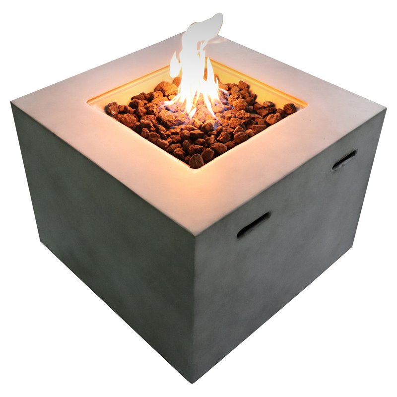 Living Source International Concrete Propane/Natural Gas Fire Pit in Gray