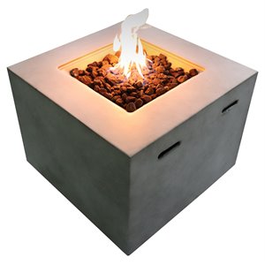 Living Source International Concrete Propane/Natural Gas Fire Pit in Gray