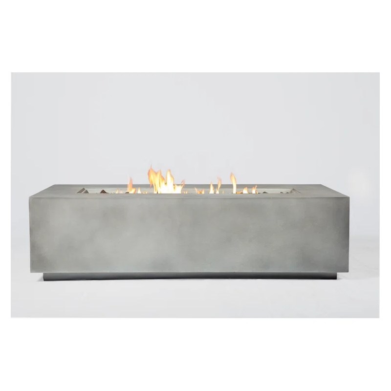Living Source International Stone Propane/Natural Gas Fire Pit Table in Charcoal