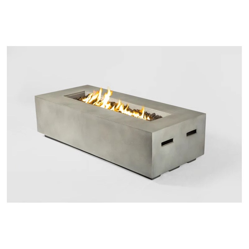 Living Source International Stone Propane/Natural Gas Fire Pit Table in Charcoal