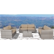 Living Source International 7-Piece Wicker / Rattan Sectional Set in Beige