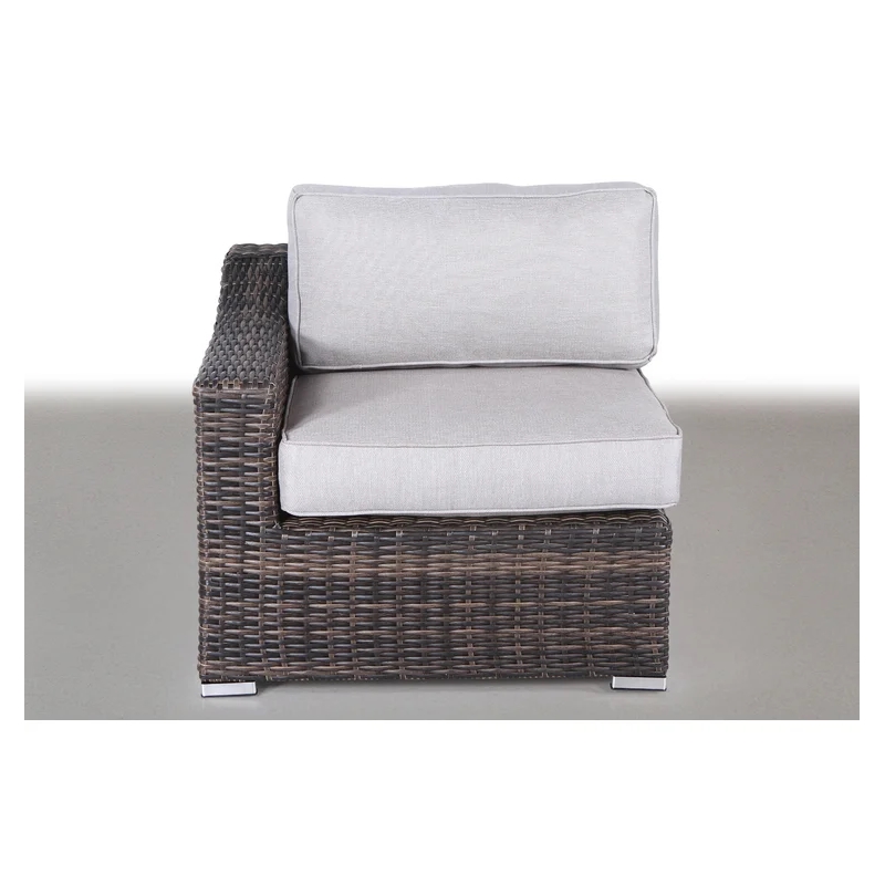 Living Source International 8-PC Wicker / Rattan Sectional Set in Espresso/Gray