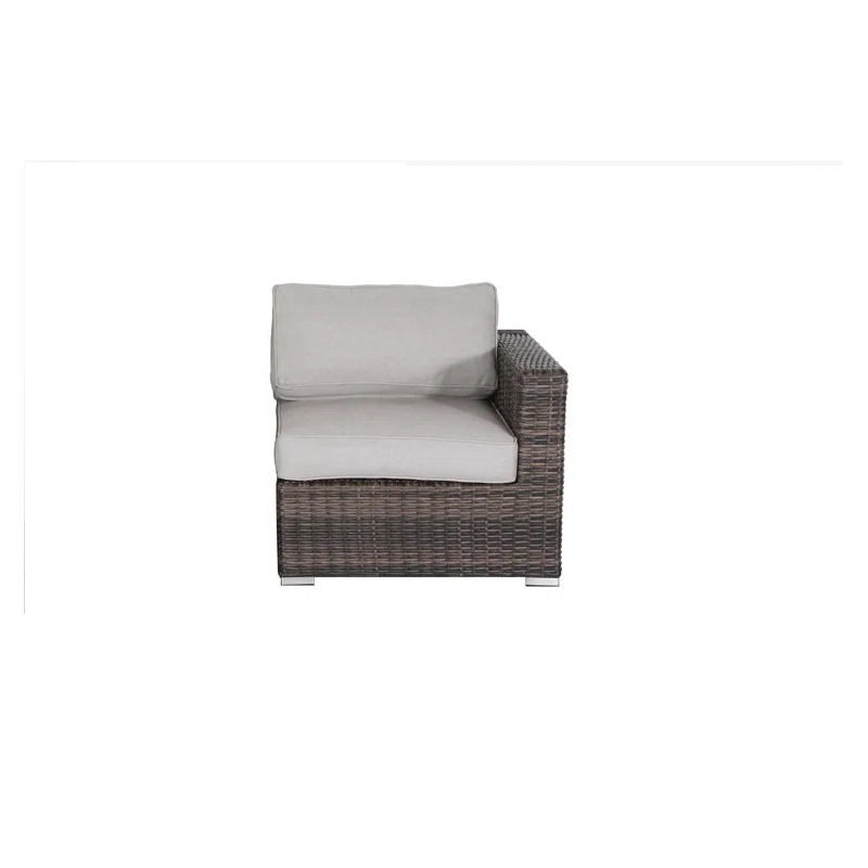 Living Source International 8-PC Wicker / Rattan Sectional Set in Espresso/Gray