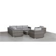 Living Source International 8-piece Rattan Sectional Set with Cushion in Gray