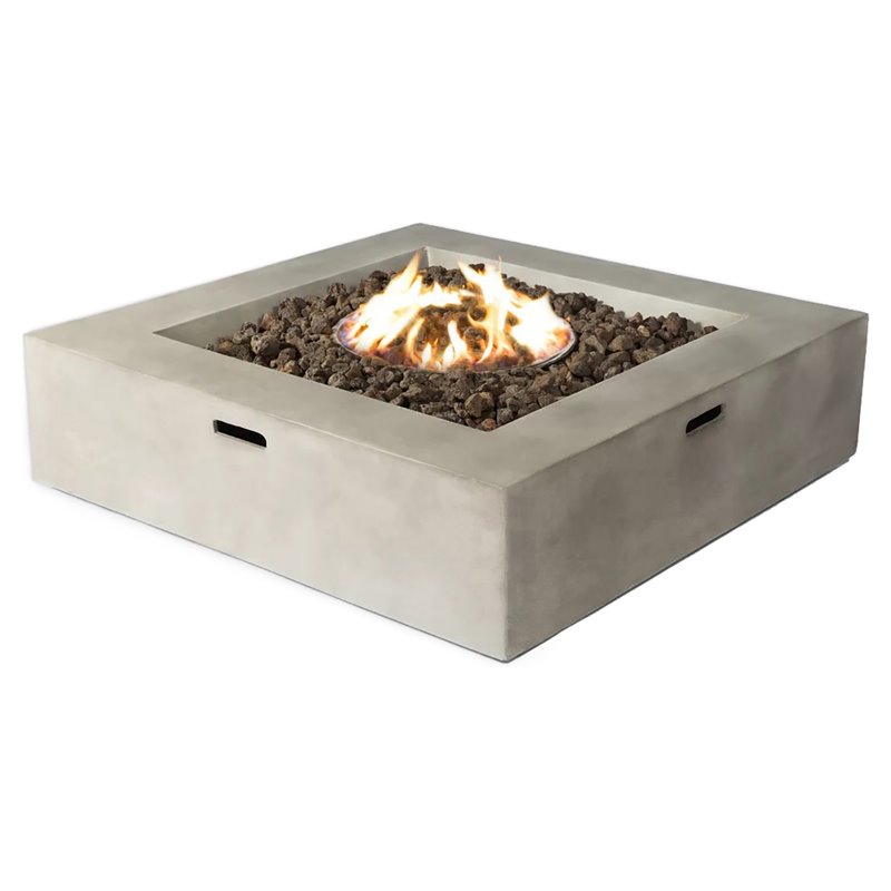 Living Source International Propane/Natural Gas Fire Pit Table - Concrete Gray