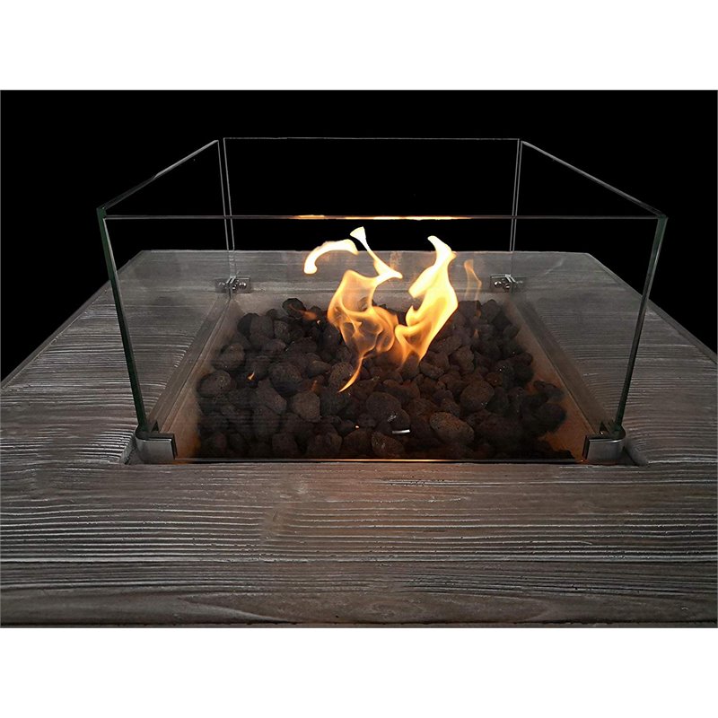 Living Source International Concrete Propane Fire Pit Table in Gray