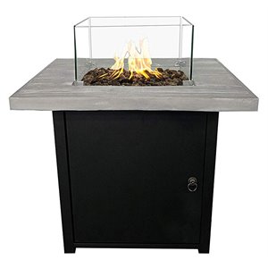 Living Source International Concrete Propane Fire Pit Table in Gray