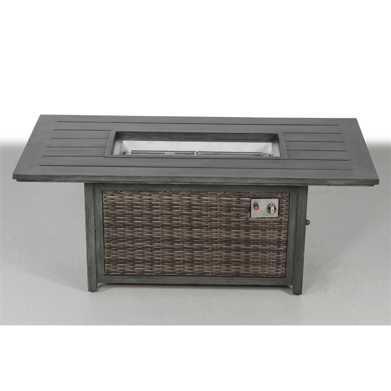 Living Source International Propane/Natural Gas Fire Pit Table in Espresso