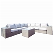 Living Source International 10-Piece Wicker Outdoor Conversation Set in Gray