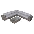 Living Source International 10-Piece Wicker Outdoor Conversation Set in Gray
