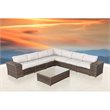 Living Source International 10-Piece Sectional Set w/ Cushion - Brown