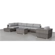 Living Source International 9-Piece Wicker Sectional Set plus Cushions - Gray