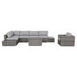 Living Source International 9-Piece Wicker Sectional Set plus Cushions - Gray