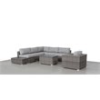 Living Source International 9-Piece Wicker Sectional Set with Cushions in Gray