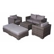 Living Source International 76-piece Wicker Sectional Set w/Cushions - Gray
