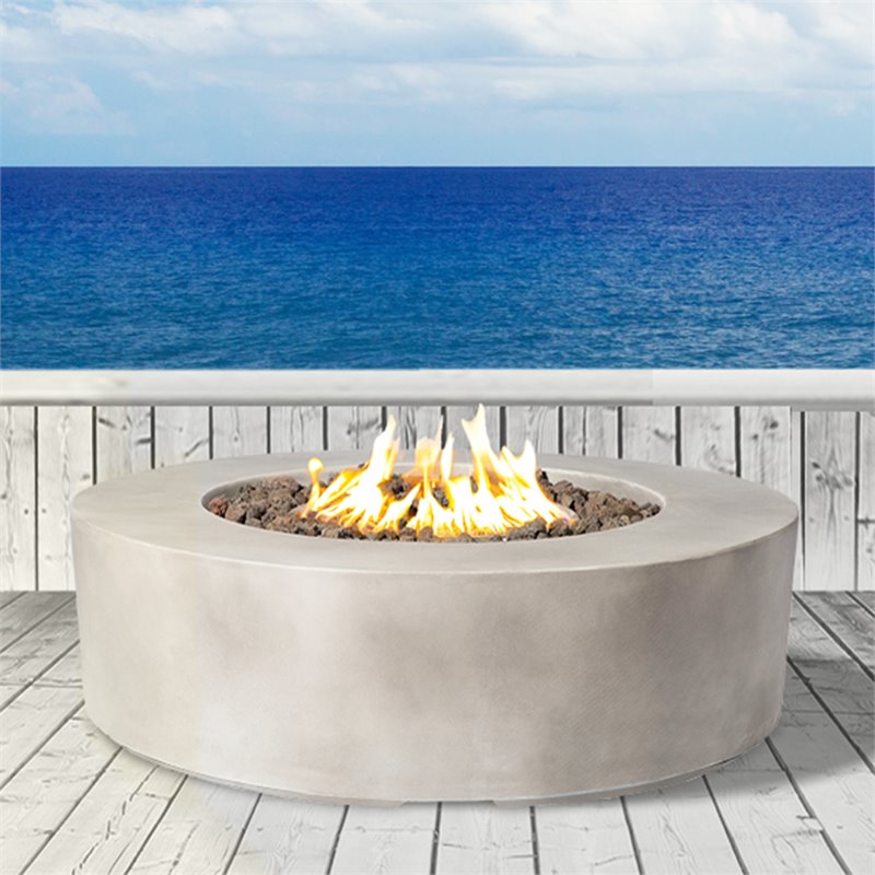Living Source International Propane/Natural Gas Fire Pit Table in Gray