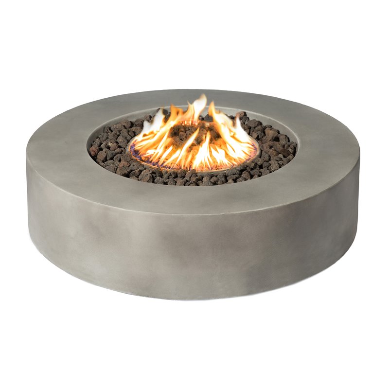 Living Source International Propane/Natural Gas Fire Pit Table in Gray