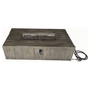 Living Source International Concrete Propane Fire Pit Table in Concrete Gray