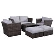 Living Source International 7-Piece Rattan Sofa Set with Cushions in Espresso