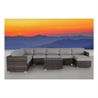 Living Source International 9-Piece Wicker / Rattan Sectional Set in Espresso