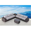Living Source International 10-Piece Rattan Sectional Set with Cushion in Brown