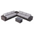 Living Source International 10-Piece Rattan Sectional Set with Cushion in Brown