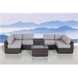 Living Source International 9-Piece Sectional Set plus Olefin Cushion - Brown