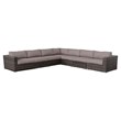 Living Source 7-Piece Wicker / Rattan Sectional Set with Sloped Back in Brown