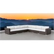 Living Source International 7-piece Wicker Sectional Set with Cushions in Brown
