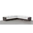 Living Source International 7-piece Wicker Sectional Set with Cushions in Brown