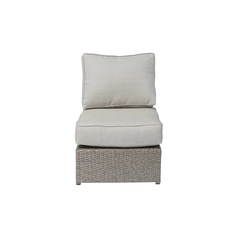 Living Source International 13-Piece Wicker Sectional Set with Cushions in Gray