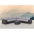 Living Source International 10-Piece Sectional Set w/ Cushions - Brown