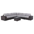Living Source International 10-Piece Sectional Set w/ Cushions - Brown