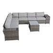 Living Source International 10-Piece Sectional Set with Cushions in Gray
