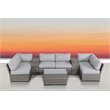 Living Source International 9-Piece Sectional Set plus Plush Cushions in Gray